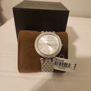Michael Kors Silver Tone Watch with Crystal Details Comes With Box